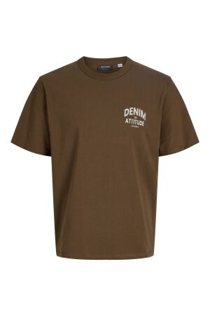Jack & Jones Jack & Jones jjedover graphic tee ss crew neck sn 12288005 Print T-shirts 5034669 cocoa