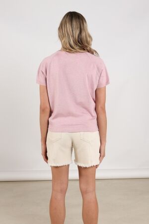Nukus Nukus anita top lurex nks01085 T-shirt Korte mouw 30 blush