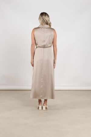 Nukus Nukus violet dress silky nks14018 Lange Jurken 65 fango