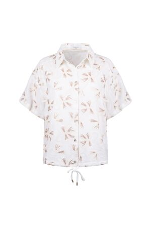 Nukus Nukus britt blouse embroidery nks02207 Blouse 126 offwhite/gold