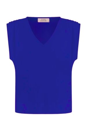 Studio Anneloes Studio Anneloes leona vneck top 13815 T-shirt Korte mouw 7301 electric blue