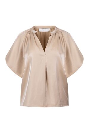 Nukus Nukus taylor top shiny nks01131 T-shirt Korte mouw 9 sand