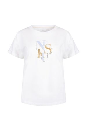 Nukus Nukus rowena shirt nks04018 T-shirt Korte mouw 315 offwhite/cloudy