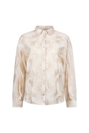 Nukus Nukus nola blouse embroidery nks02181 Blouse 126 offwhite/gold