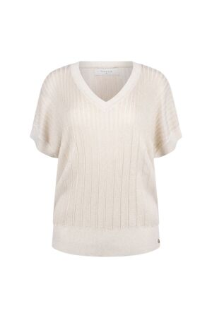 Nukus Nukus raya top lurex nks01161 T-shirt Korte mouw 9 sand