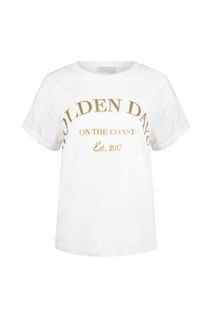 Nukus Nukus sanne shirt golden days nks04023 T-shirt Korte mouw 281 offwhite/army