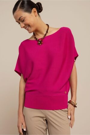 Studio Anneloes Studio Anneloes lenti pullover 13812 Trui korte mouw 5500 new fuchsia