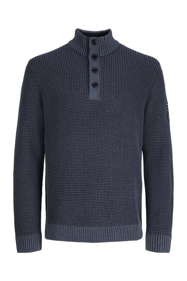 Jack & Jones JJELIAS KNIT HIGH NECK 12298550 5031265 Navy Blazer Turbulence