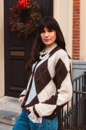 Turquoise by DAAN Turquoise by DAAN vestje ruit 65128 Vest chocolate