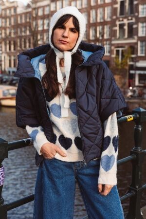 Turquoise by DAAN Turquoise by DAAN bodywarmer korte mouw d1336 Bodywarmers navy