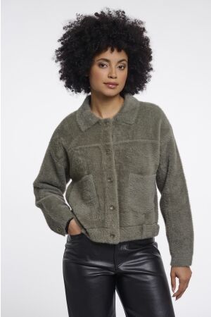 Rino & Pelle Rino & Pelle bubbly.5002611 boxy jacket Jackets 10867 green ash