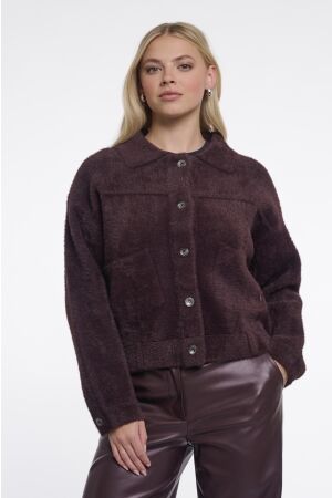Rino & Pelle Rino & Pelle bubbly.5002611 boxy jacket Jackets 11122 fudge cloak