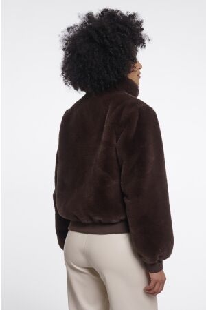 Rino & Pelle Rino & Pelle ambra.7002611 short faux fur jacket Jackets 11099 coffee roast