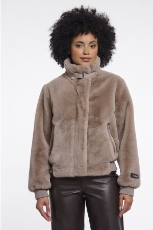 Rino & Pelle Rino & Pelle ambra.7002611 short faux fur jacket Jackets 11100 mocha latte