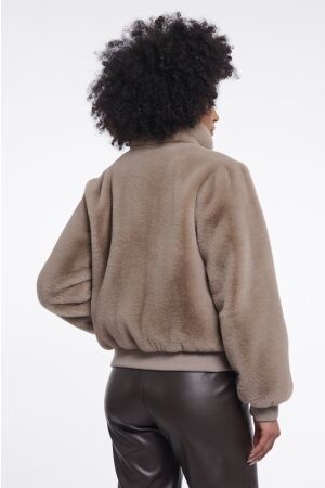 Rino & Pelle Rino & Pelle ambra.7002611 short faux fur jacket Jackets 11100 mocha latte
