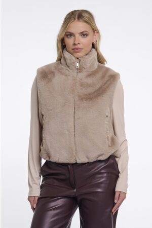 Rino & Pelle Rino & Pelle nikki.7002611 short faux fur waistcoat Vest 10866 oat