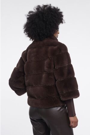 Rino & Pelle Rino & Pelle feline.7002611 jacket with rib cuffs Jackets 11099 coffee roast