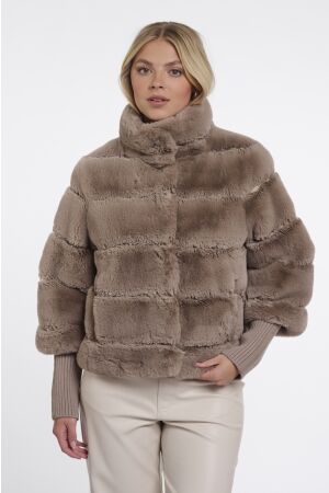 Rino & Pelle Rino & Pelle feline.7002611 jacket with rib cuffs Jackets 11100 mocha latte