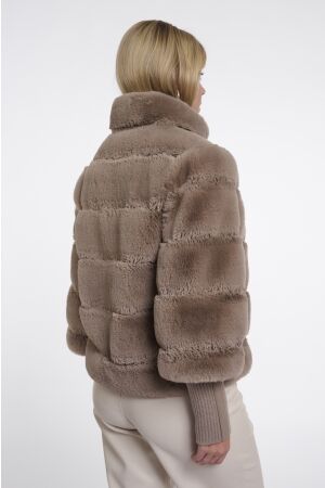 Rino & Pelle Rino & Pelle feline.7002611 jacket with rib cuffs Jackets 11100 mocha latte