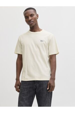 Jack & Jones Jack & Jones jjedover graphic tee ss crew neck sn T-shirts antique white