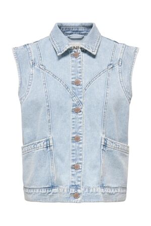 Only Only onlkennedy sl dnm waistcoat bj noos Gilets light blue denim