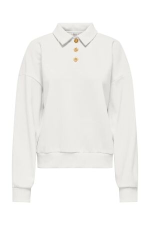 Only Only onlagnes l/s polo cs pr swt 15378310 Sweater cloud dancer light gold buttons