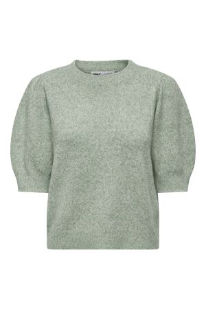 Only Only onlrica life 2/4 pullover ex knt 15318551 Trui korte mouw chinois green w. melange