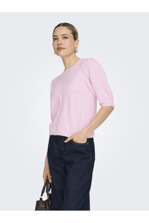 Only Only onlrica life 2/4 pullover ex knt 15318551 Trui korte mouw pink-a-boo melange