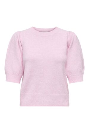 Only Only onlrica life 2/4 pullover ex knt 15318551 Trui korte mouw pink-a-boo melange