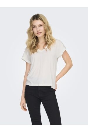 Only Only onlfree life s/s v-neck lace top jrs 15369294 T-shirt Korte mouw cloud dancer skye lace