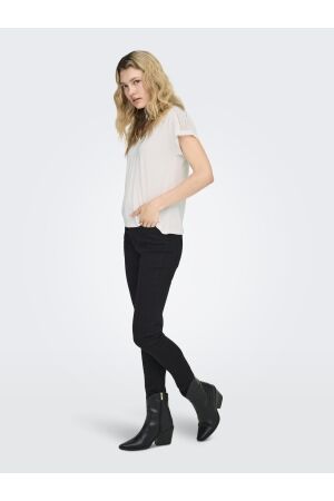 Only Only onlfree life s/s v-neck lace top jrs 15369294 T-shirt Korte mouw cloud dancer skye lace