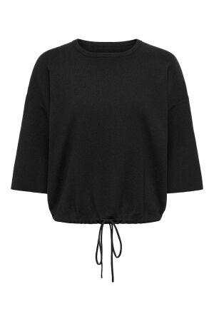Only Only onlsiteri ss loose tie o-neck top cc knt 15374939 Trui korte mouw 5100647 black