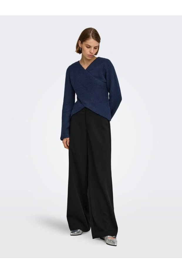 Only ONLMAGGIE LS CROSS V-NECK CC KNT 15375129 5099642 Night Sky Melange