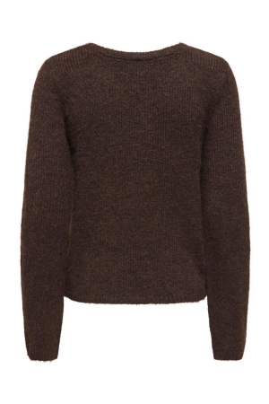 Only Only onlmaggie ls cross v-neck cc knt 15375129 Trui 5027929 coffee bean melange