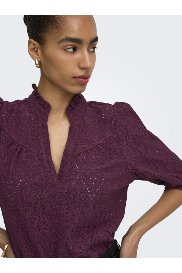 Only ONLZIGGY S/S FRILL TOP CC JRS 15377146 5101261 Fig