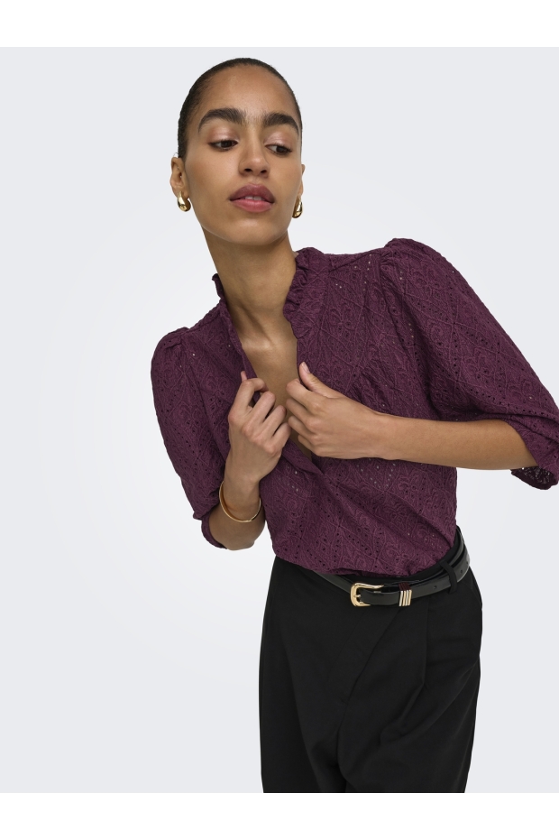 Only ONLZIGGY S/S FRILL TOP CC JRS 15377146 5101261 Fig