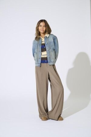 Only Only onlsvea hw wide pant cc tlr 15351068 Broek 5049466 walnut melange