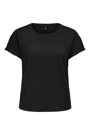 Only Only onldebbie s/s detail top cc jrs 15376483 T-shirt Korte mouw 5101392 black
