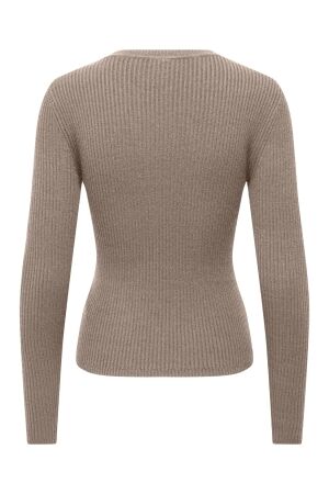 Only Only onlibi ls o-neck rib cc knt 15377948 Trui 5100542 mocha meringue