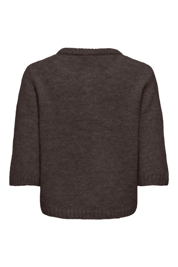 Only ONLMAGGIE SS BUTTON O-NECK CC KNT 15375128 5101027 Coffee Bean Melange/Bling B