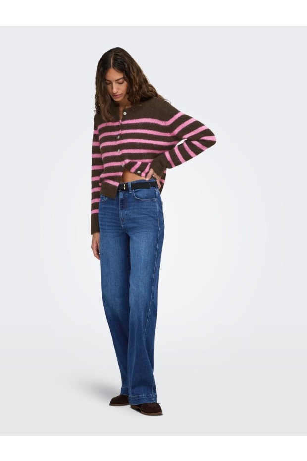 Only ONLMAGGIE LS BASEBALL NECK CARDI CC KNT 15375125 5101359 Coffee Bean Cyclamen/Mel