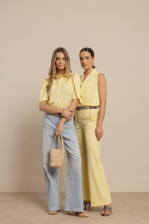 Studio Anneloes Studio Anneloes lexie bonded trousers 13873 Broek 2100 butter yellow