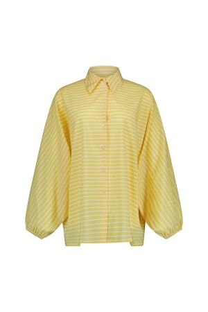 Studio Anneloes Studio Anneloes yuki poplin stripe blouse 13889 Blouse 2117 butter yellow/ ecru