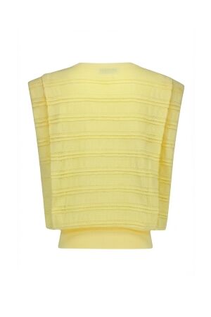 Studio Anneloes Studio Anneloes leona knitted top 13921 Trui korte mouw 2100 butter yellow