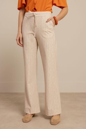 Studio Anneloes Studio Anneloes abigail stripe trousers 13898 Broek 2226 latte/orchid orange