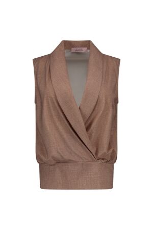 Studio Anneloes Studio Anneloes hanne linen look wrap top 13858 Tops en Singlets 2200 latte