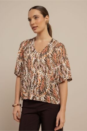 Studio Anneloes Studio Anneloes madison feather top 13865 T-shirt Korte mouw 9997 multi color