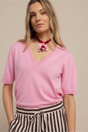 Studio Anneloes Studio Anneloes truida pullover 13917 Trui korte mouw 4400 pop pink