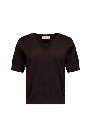 Studio Anneloes Studio Anneloes truida pullover 13917 Trui korte mouw 8700 espresso