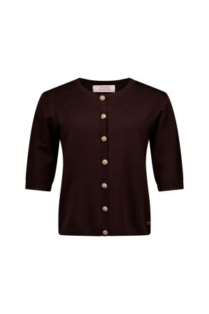 Studio Anneloes Studio Anneloes jerry sl cardigan 13918 Vest 8700 espresso